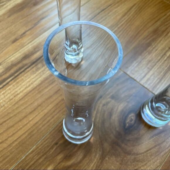 Set of 3 Narrow Fluted Glass Vases - Picture 2 of 7